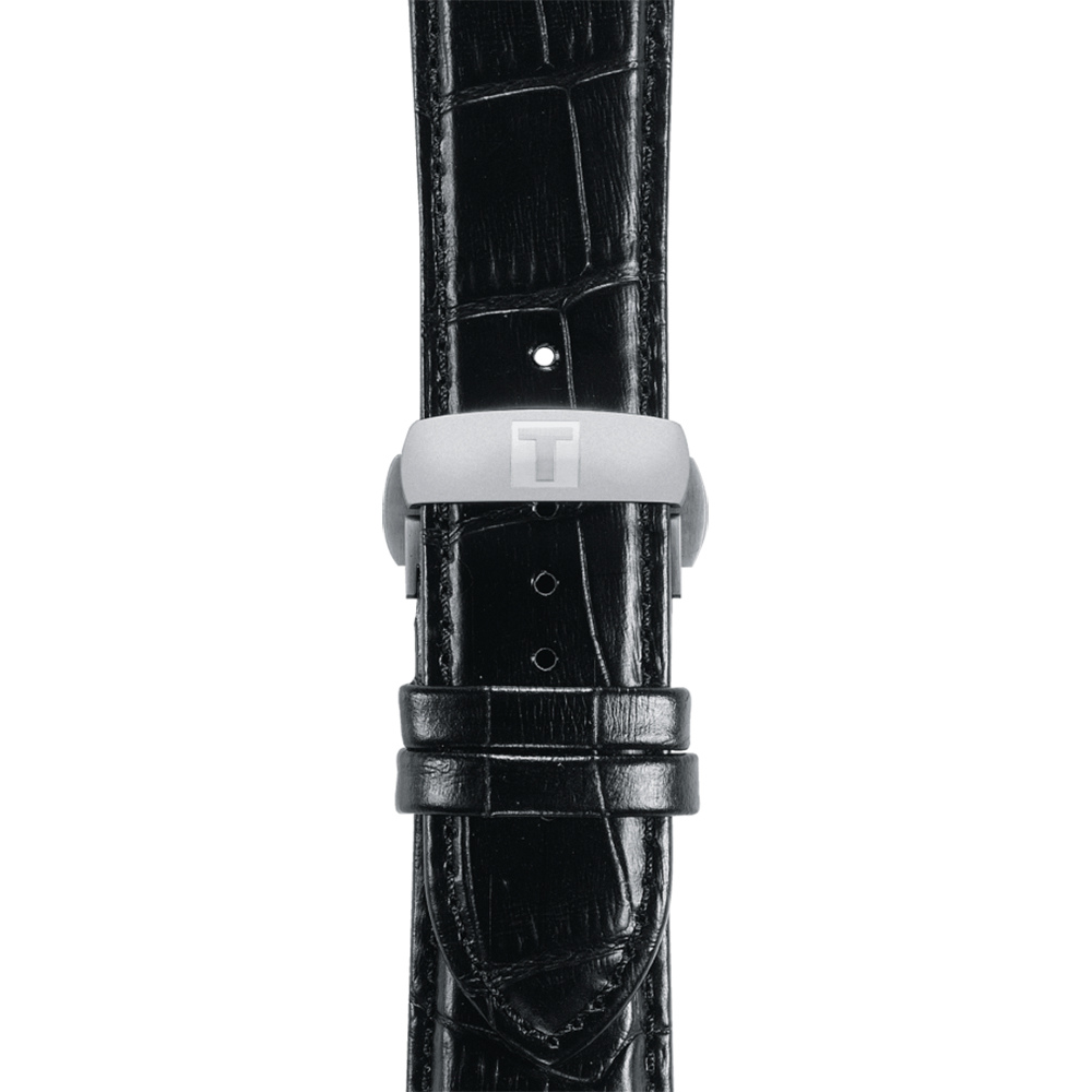 TIS Analog White Dial Black Leather Strap