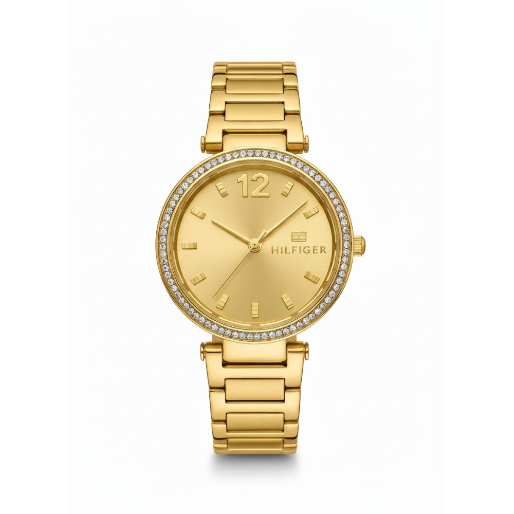 TOM  Crystal Bezel Gold With Gold dial for women