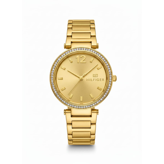 TOM  Crystal Bezel Gold With Gold dial for women