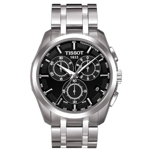 TIS Analog Black Dial stainless steel Strap