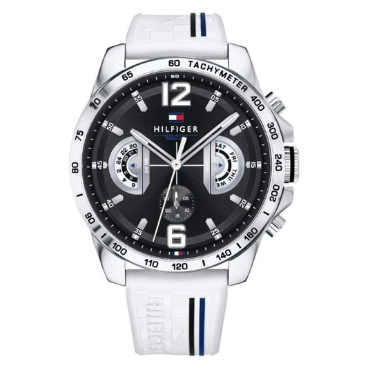 TOM  Men's Decker Black Dial White strap