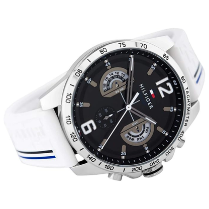 TOM  Men's Decker Black Dial White strap