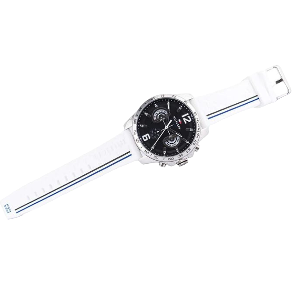 TOM  Men's Decker Black Dial White strap