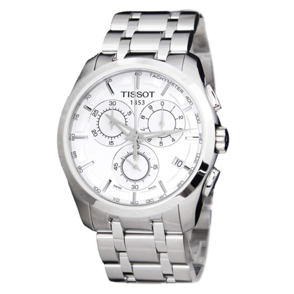 TIS Analog White Dial stainless steel Strap