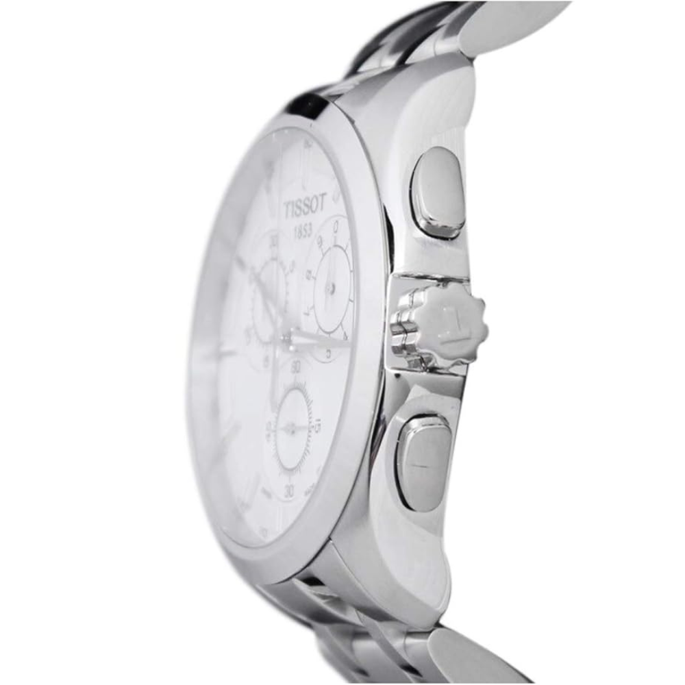 TIS Analog White Dial stainless steel Strap