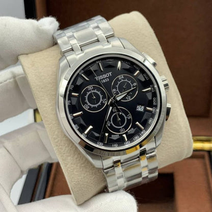 TIS Analog Black Dial stainless steel Strap