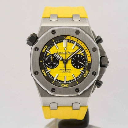 AP Royal Oak Quartz Offshore Diver Chronograph with Yellow rubber strap