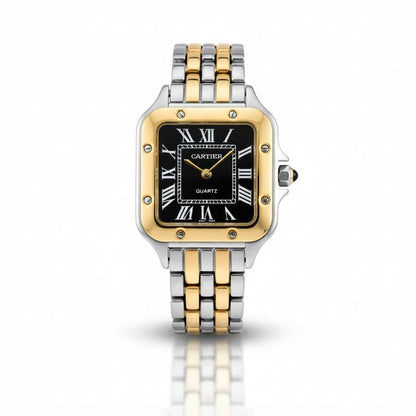 CRT Santos Lady woman Silver, Gold With Black dial