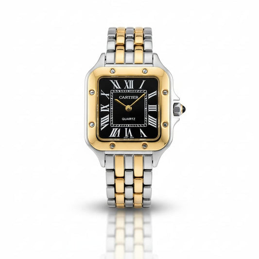 CRT Santos Lady woman Silver, Gold With Black dial