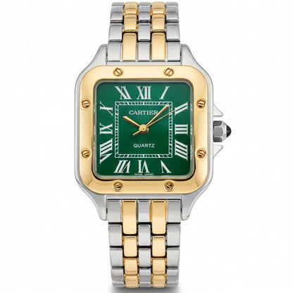 CRT Santos Lady woman Silver, Gold With Green dial