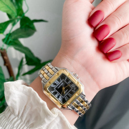 CRT Santos Lady woman Silver, Gold With Black dial