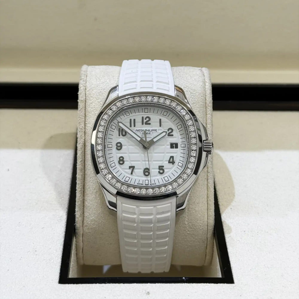 PP Aquanaut Luce Sliver, White strap with White dial