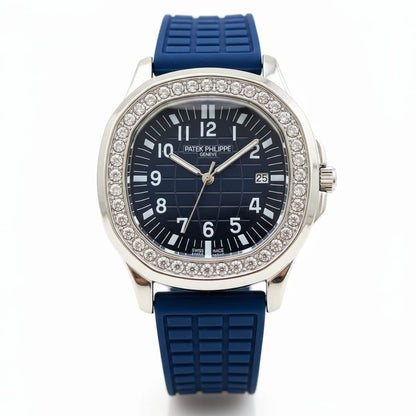 PP Aquanaut Luce Silver, Blue strap with Blue dial