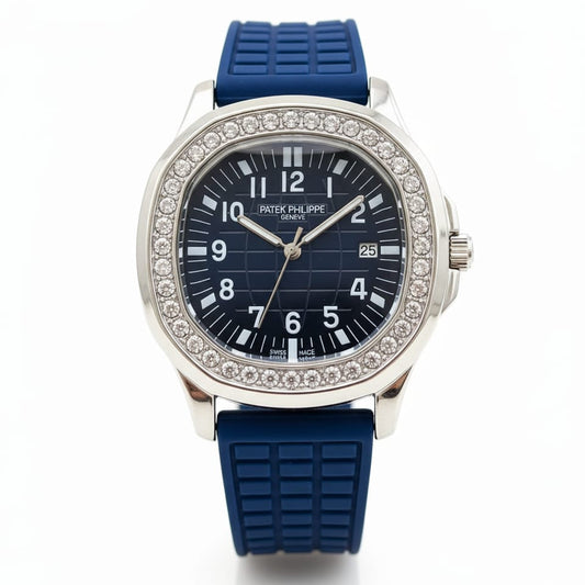 PP Aquanaut Luce Silver, Blue strap with Blue dial