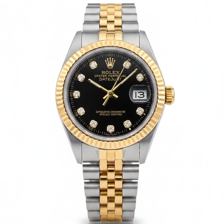 RO Lady-Datejust Gold, Sliver with Black dial