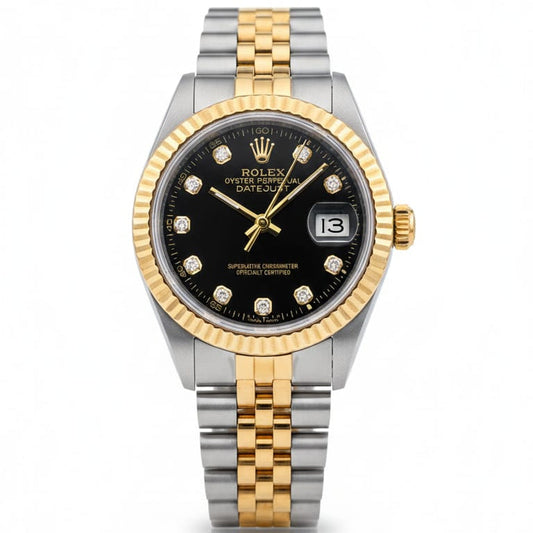 RO Lady-Datejust Gold, Sliver with Black dial