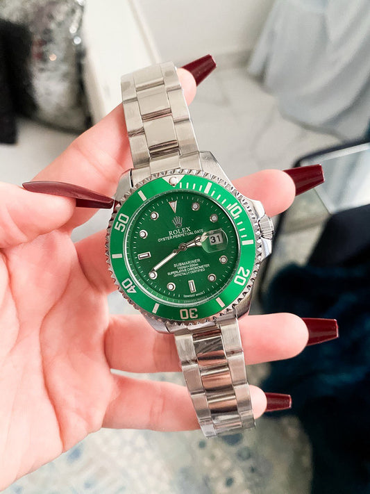 RO Submariner Date Green and silver