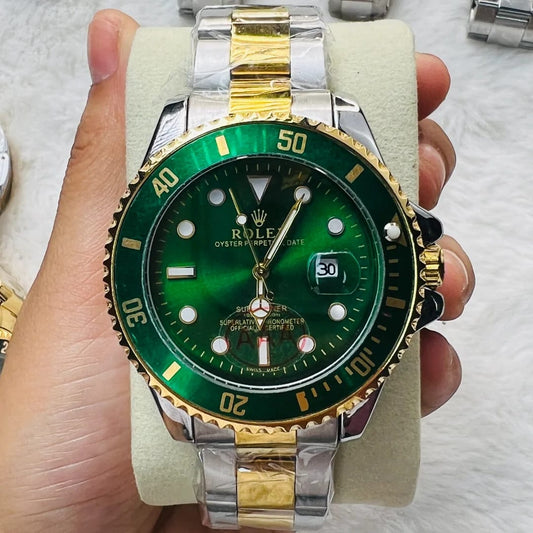 RO Submariner Date Green and yellow gold