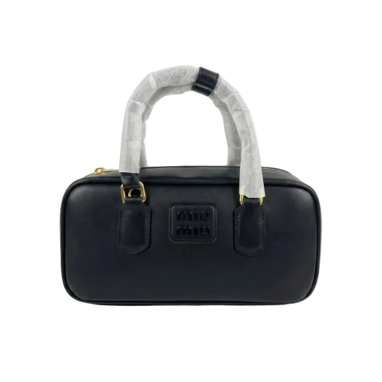 Mu Mu - Arcadie Leather Top-Handle Bag – Classic Black Size 27*13