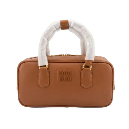 Mu Mu -  Arcadie Leather Top-Handle Bag – Caramel Brown Size 27*13