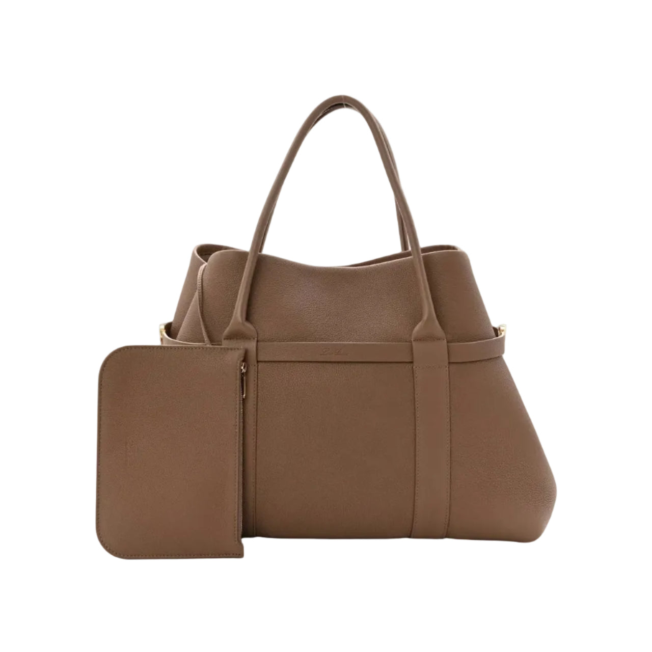 Lo Pia -  Large Ghiera Shopper Tote – Fossil Grained Calfskin size: 29*21