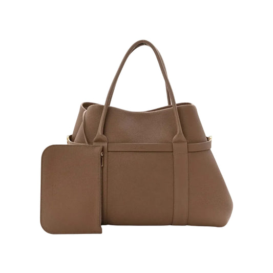 Lo Pia -  Large Ghiera Shopper Tote – Fossil Grained Calfskin size: 29*21