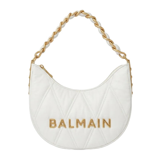 BALM -  1945 Soft Moon Shoulder Bag – White Monogram Leather Size: 27×17