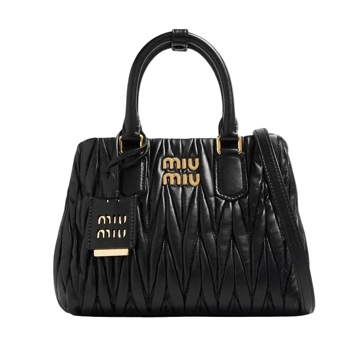 Mu Mu - Wander Matelassé Nappa Leather Bag – Black Size 20*16