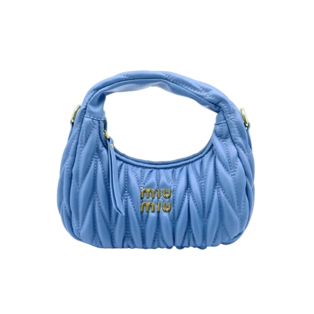 Mu Mu - Wander Matelassé Nappa Leather Hobo Bag – Astral Blue Size: 22*12