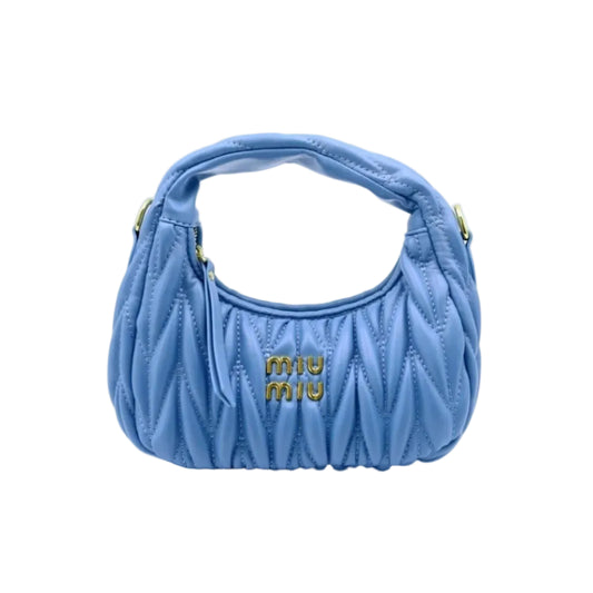 Mu Mu - Wander Matelassé Nappa Leather Hobo Bag – Astral Blue Size: 22*12