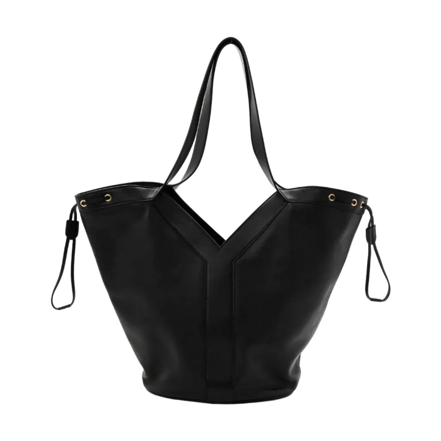YSL - Bea Tote Bag in Smooth Black Calfskin Leather 49*34