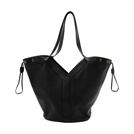 YSL - Bea Tote Bag in Smooth Black Calfskin Leather 49*34