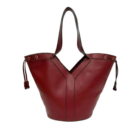 YSL - Bea Tote Bag in Smooth Burgundy Calfskin Leather 49*34