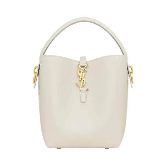 YSL - Le 5 à 7 Monogram Small Bucket Bag in Cream White 24*19