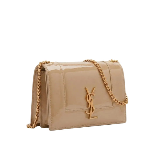 YSL - Uptown Pouch in Shiny Red Croc-Embossed Leather 20*14