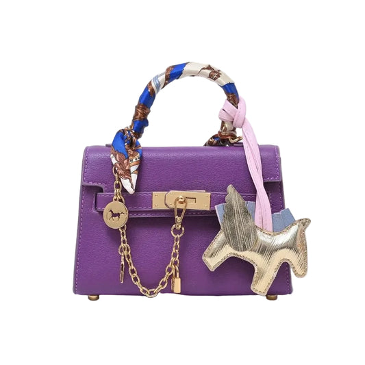 Herm - Kelly Twilly / Micro Mini Kelly Charm Bag in Anemone Purple Leather 19*14