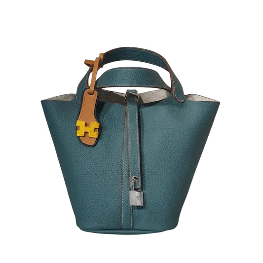 Herm - Picotin Lock 18 Bag in Blue Orage Clemence Leather 29*20