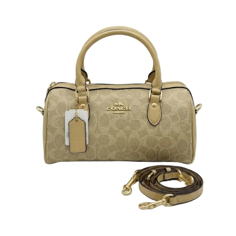 Coch Signature Canvas Rowen Satchel (Tan/Light Khaki) 25×15