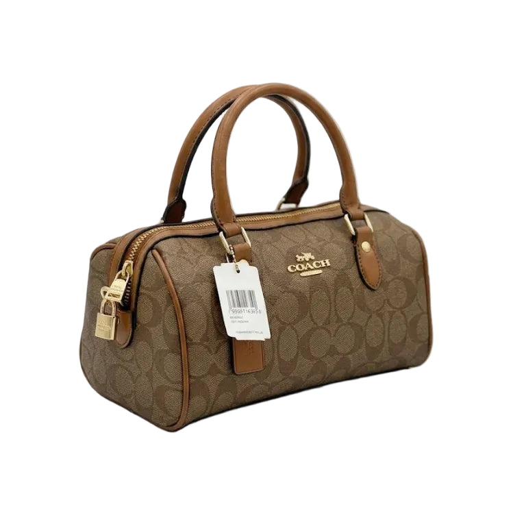 Coch Signature Canvas Rowen Satchel (Brown/Saddle) 25×15