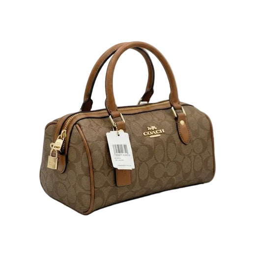 Coch Signature Canvas Rowen Satchel (Brown/Saddle) 25×15