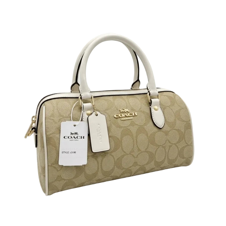 Coch Signature Canvas Rowen Satchel (Khaki/Chalk) 25×15