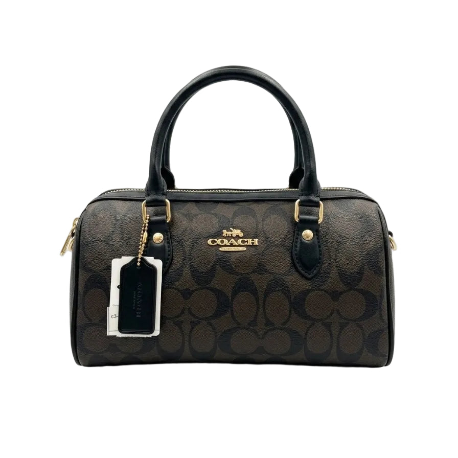 Coch Signature Canvas Rowen Satchel (Brown/Black) 25×15