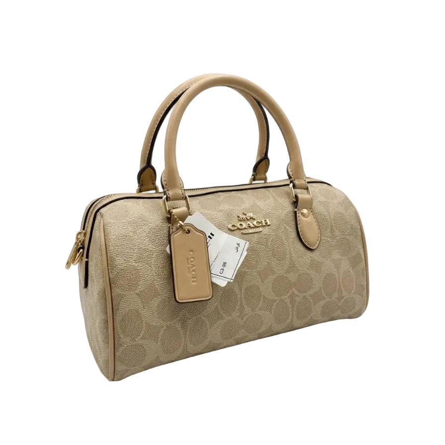 Coch Signature Canvas Rowen Satchel (Light Khaki/Beige) 25×15