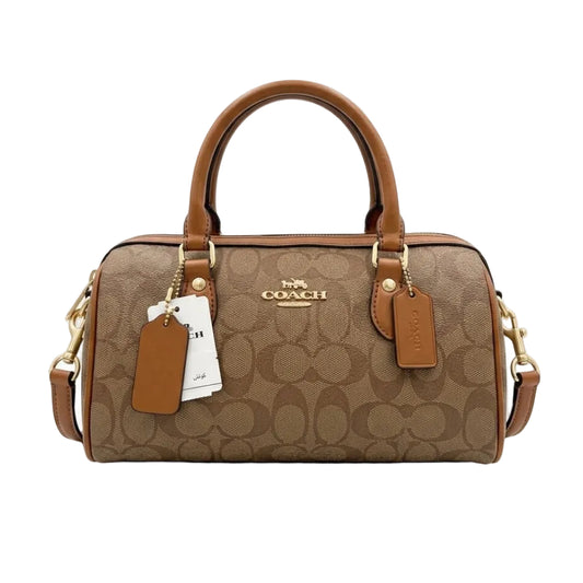 Coch Signature Canvas Rowen Satchel (Brown/Saddle)25×15