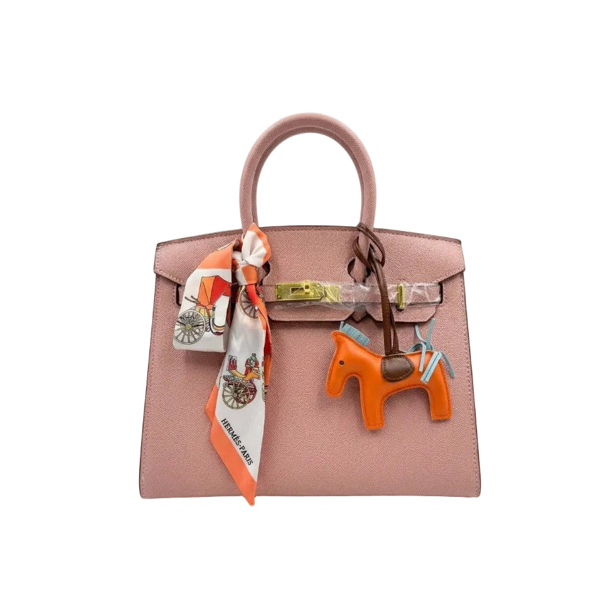 Herm - Elegant Rose Textured Leather Handbag Set 30*23