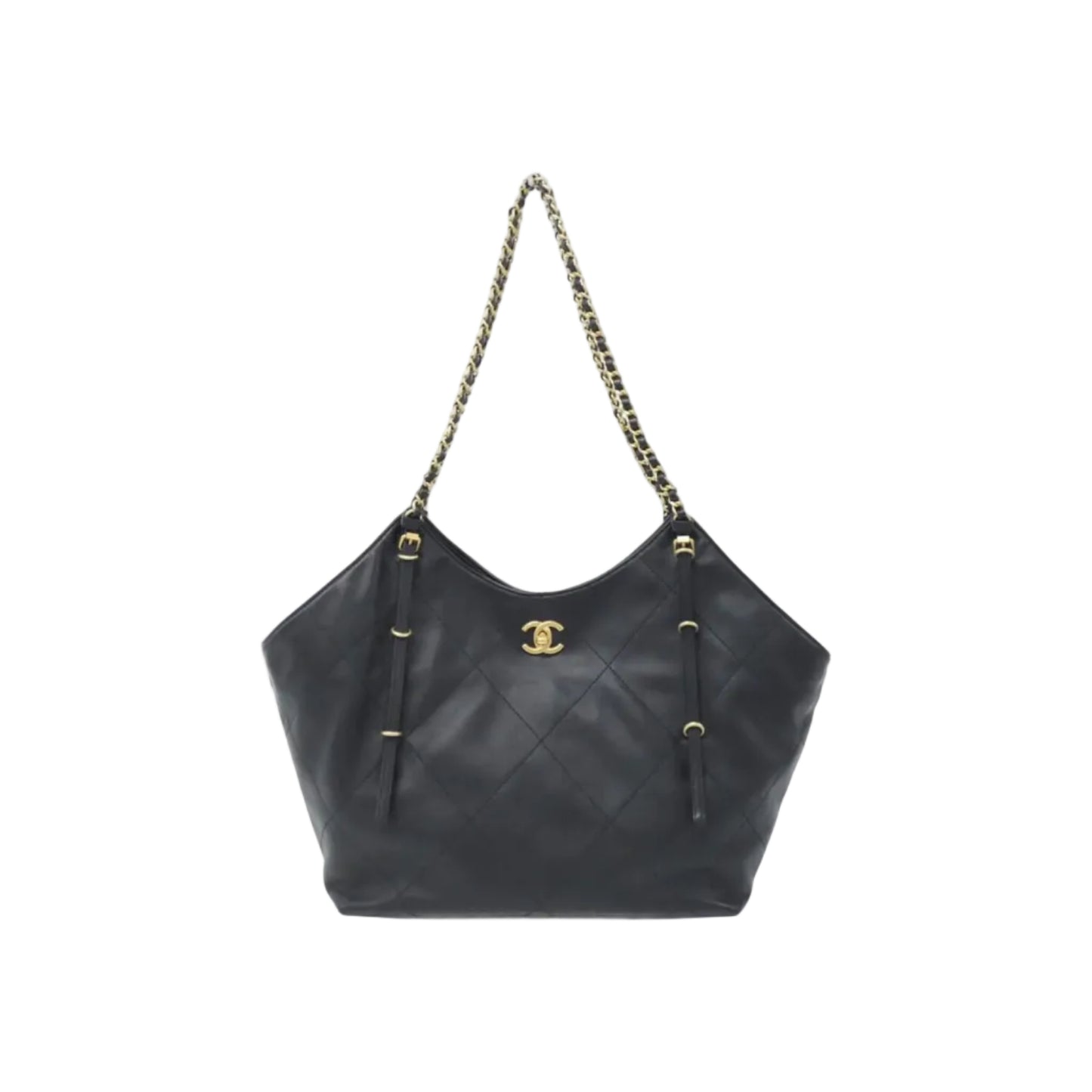 CHNL Quilted Chain Tote Bag (Black) 42*24