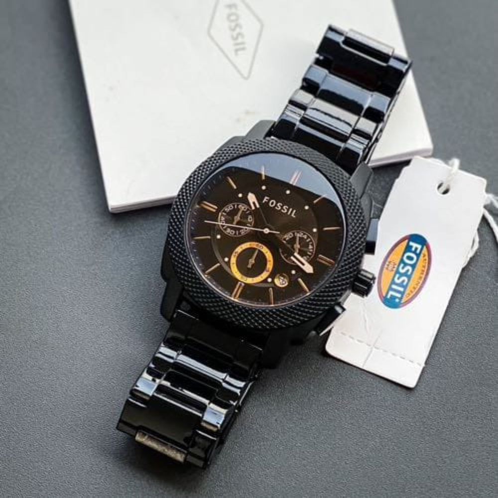 Fos Brown Dial Stainless Steel Metal Chain Mens