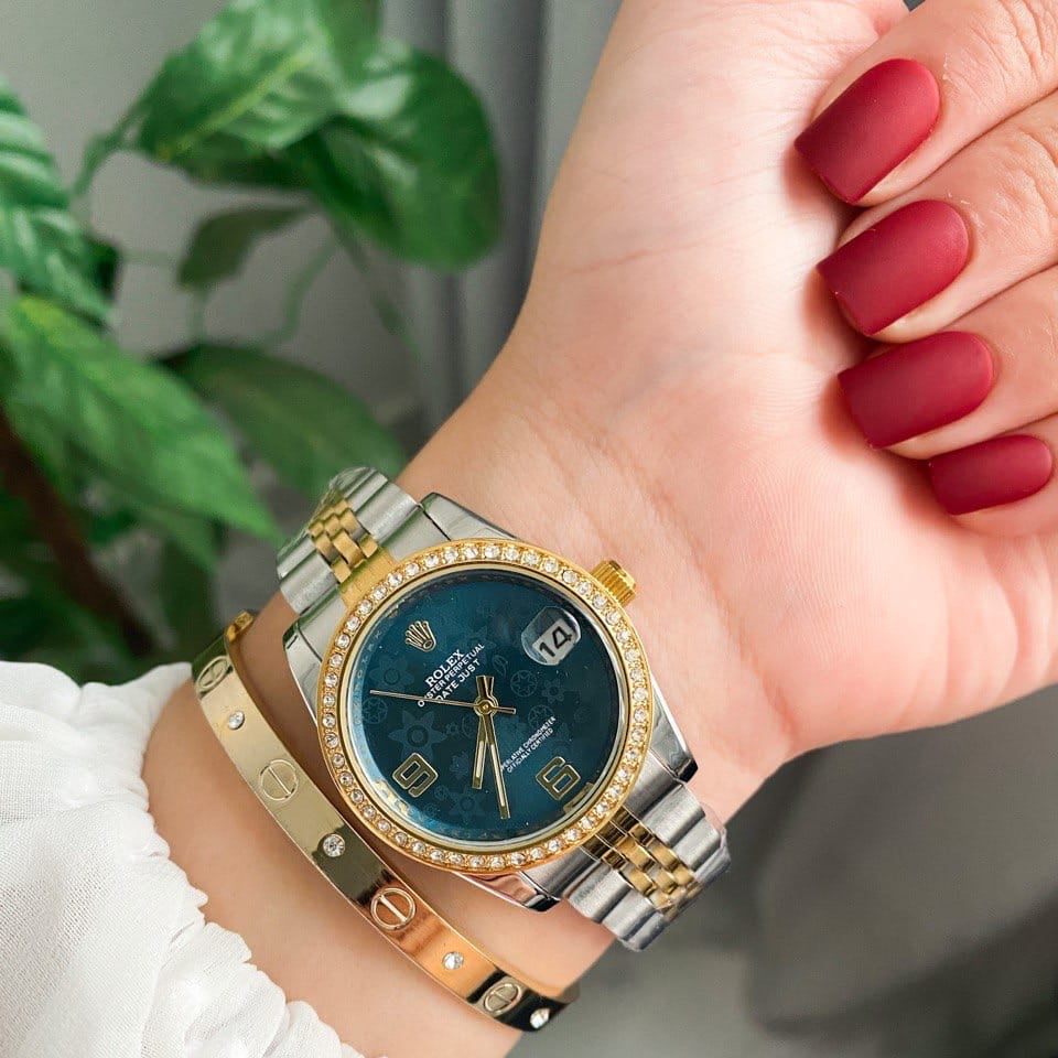 RO Lady-Datejust Gold, Sliver with Olive Green dial