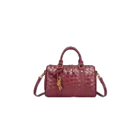 Bott Ven Small Bauletto Intrecciato Leather Bag in Burgundy 25×19