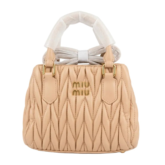 Mu Mu -  Wander Matelassé Nappa Leather Bag – Beige Size 20*16
